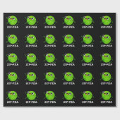 Papier Cadeau Zip pea Funny Zippy Pea Pun Dark BG (Plat)