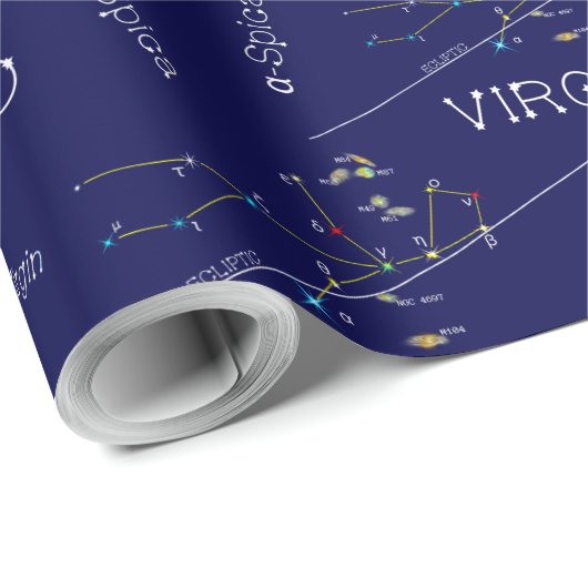 Papier Cadeau Zodiac Constellation Virgo (Coin rond)