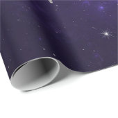 Papier Cadeau Zodiac Purple Aries | Horoscope d'astrologie cosmi (Coin rond)