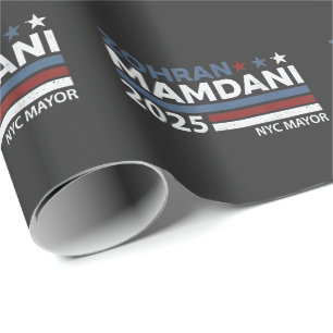 Papier Cadeau Zohran Mamdani Pour Maire NYC USA Démocrates