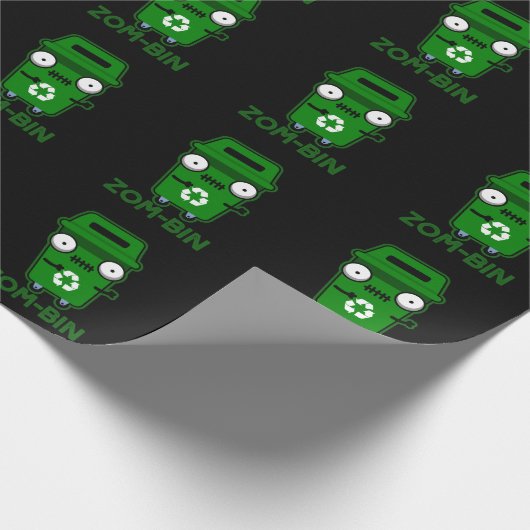 Papier Cadeau Zom bin Funny Zombie Trash Bin Pun Dark BG (Coin)