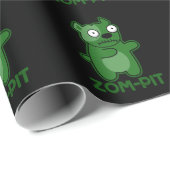 Papier Cadeau Zom pit Funny Halloween Zombie Pun foncé BG (Coin rond)