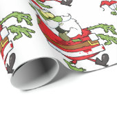 Papier Cadeau Zombie Christmas Père Noël drôle (Coin rond)