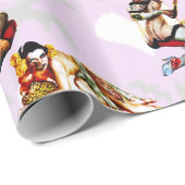 Papier Cadeau Zombie Pin Ups (Coin rond)