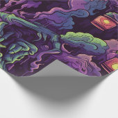 Papier Cadeau Zombie Recherche De Cerveaux (Coin)