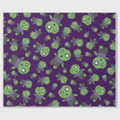 Papier Cadeau Zombies pourpres (Plat)