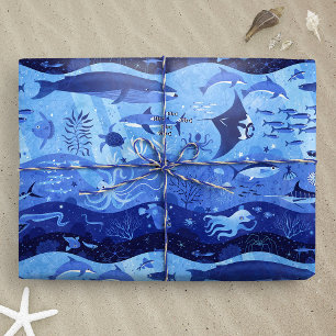 Papier Cadeau Zones de profondeur océanique - Animaux sous-marin