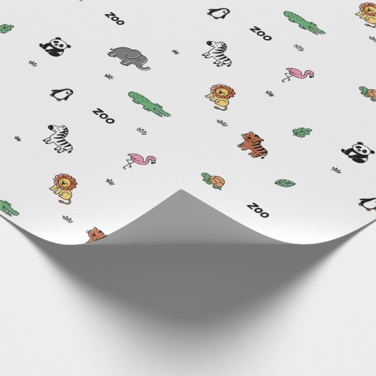 Papier Cadeau Zoo coloré Animaux Fun (Coin)