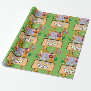 Papier Cadeau Zoo magnifique mignonne animal de zoo