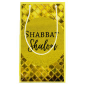 Papier cadeaus voor Shabbat Shalom Yellow Design Klein Cadeauzakje (Voorkant)