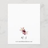 Papier Cadre Boho Pampas Rose Mariage Floral (Dos)