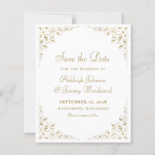 Papier Cadre botanique de script Budget Gold Save The Dat (Devant)