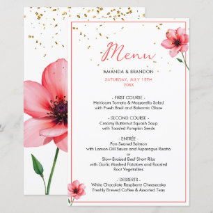 Papier Cadre de mariage chic en rose et floral avec confe