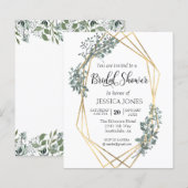 Papier Cadre doré avec verdure botanique pour la douche d (Devant / Derrière)
