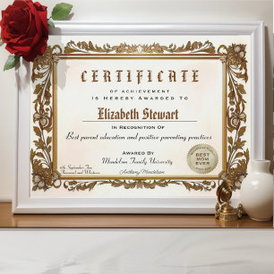 Papier Cadre fleuri traditionnel élégant diplôme
