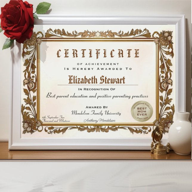 Papier Cadre fleuri traditionnel élégant diplôme (Traditional classic flourish frame certificate diploma award.)