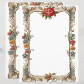 Papier Cadre floral élégant (Devant / Derrière)