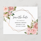 Papier Cadre géométrique rose Budget Enregistrer la date (Devant)