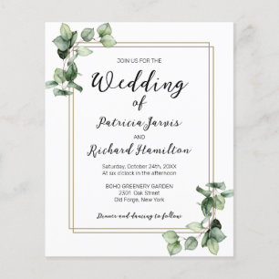 Papier Cadre Or Faire-part de mariage Budget de la verdur