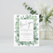 Papier Cadre photo de mariage merci en eucalyptus pas che (Debout devant)