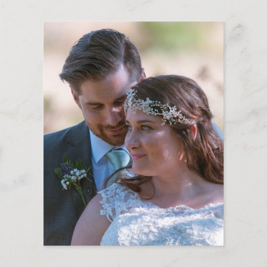 Papier Cadre photo de mariage merci en eucalyptus pas che (Dos)