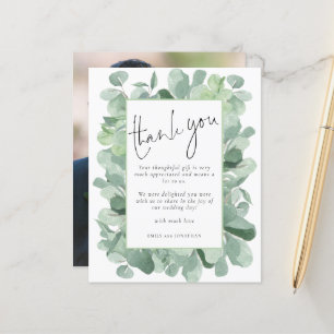 Papier Cadre photo de mariage merci en eucalyptus pas che