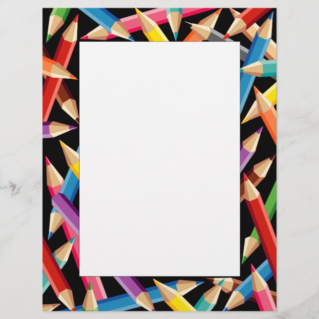Papier Cadre plat de crayons brillants (Devant)