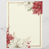 Papier Cadre poinsettia vintage Noël (Devant)