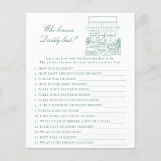 Papier Café baby shower - Jeu Qui connaît le mieux papa