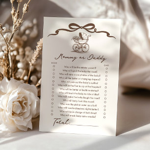Papier Café bébé Maman ou papa jeu Baby Shower ruban