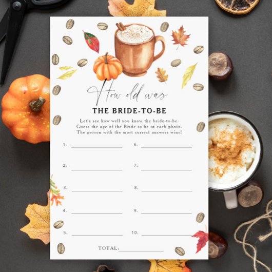 Papier Café citrouille Quel âge avait la mariée pour être