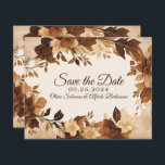 Papier Café & Crème Automne Floral Thème Mariage inviter<br><div class="desc">Ce A Coffee & Cream Automne Floral Theme Wedding invite est parfait pour votre look d'automne crémeux, mariage de style moderne. Le style cool caramel brun foncé et café, accompagné de fleurs complémentaires beiges et blanches, minimalistes et bleues, vous fera vivre votre vision ! Cette décoration dans les tons marron...</div>
