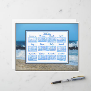Papier Calendrier 2026 Vagues océaniques Rochers de plage
