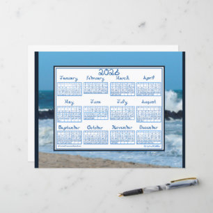 Papier Calendrier 2026 Vagues océaniques Rochers de plage