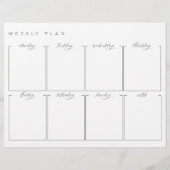 Papier Calendrier à double face du planificateur hebdomad (Dos)