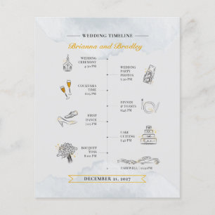 Papier Calendrier de bienvenue du Mariage budgétaire