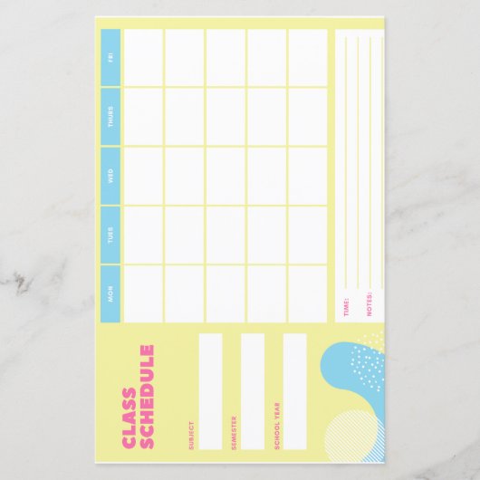 Papier Calendrier de classe (Devant)