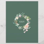 Papier Calendrier de mariage à la rose en guirlande (Dos)