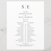 Papier Calendrier de mariage à monogramme moderne (Devant)