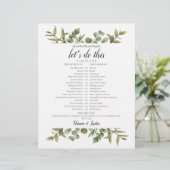 Papier Calendrier de mariage au eucalyptus verdoyant (Debout devant)