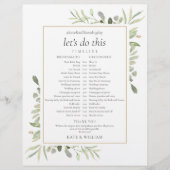 Papier Calendrier de mariage avec feuillage verdoyant (Devant)