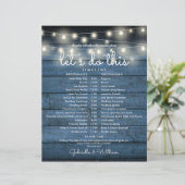Papier Calendrier de mariage avec guirlandes rustiques (Debout devant)