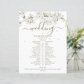 Papier Calendrier de Mariage de script floral de fleur (Debout devant)