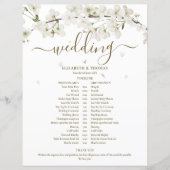 Papier Calendrier de Mariage de script floral de fleur (Devant)