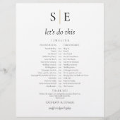 Papier Calendrier de mariage élégant monogramme (Devant)