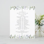Papier Calendrier de mariage floral feuillage verdure (Debout devant)