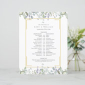 Papier Calendrier de mariage floral verdure élégant (Debout devant)