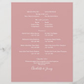Papier Calendrier de Mariage Photo Script Rose Poussiéreu (Dos)