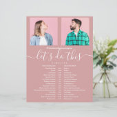 Papier Calendrier de Mariage Photo Script Rose Poussiéreu (Debout devant)