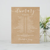 Papier Calendrier de mariage rustique Kraft Itinéraire ch (Debout devant)